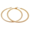 Crystal Hoop Earrings (Medium) - Clear (Gold Plated)