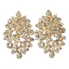 Lecia Earrings - Clear (Gold Plated) (Clip On)