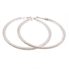 Crystal Hoop Earrings (Medium) - Clear (Silver Plated)